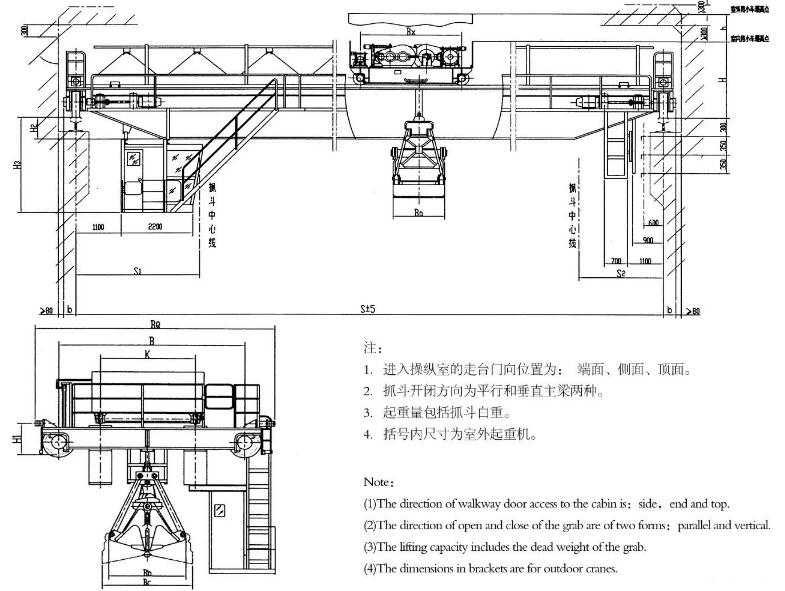 双梁抓斗桥式91抖音在线观看机结构图
